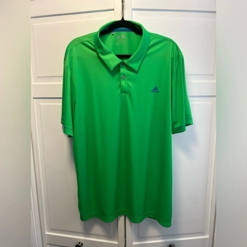 Adidas Performance Golf Polo Size Men’s XL Color Green With Blue Logo An…
